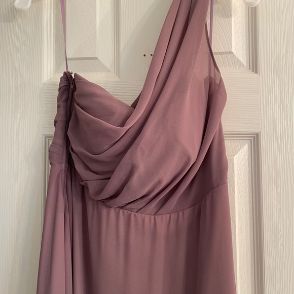 Birdy Grey Kira One-Shoulder Bridesmaid Dress Dark Mauve - Picture 4 of 5